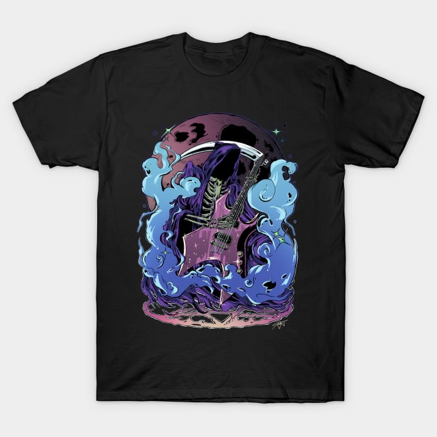 Don't Fear the Reaper (Blue) T-Shirt by Jentiz